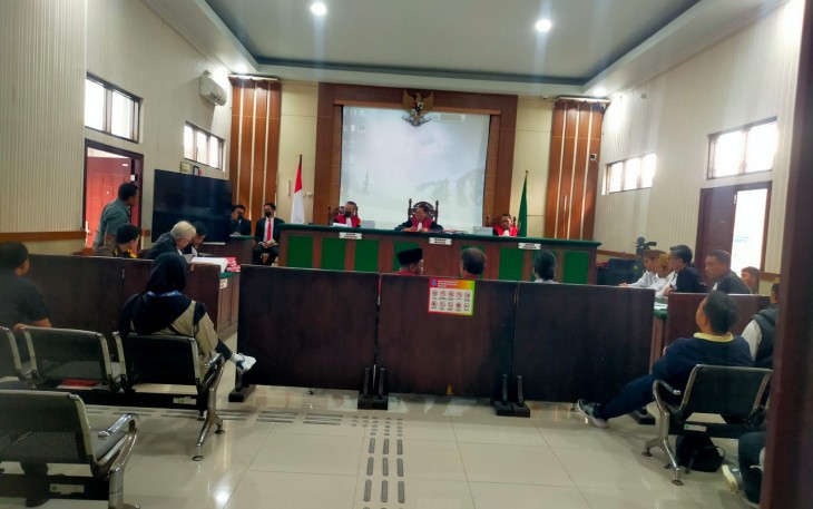 Situasi Proses Persidangan Samsudin Jadab, Rabu 12 Juni 2024 di PN Blitar.