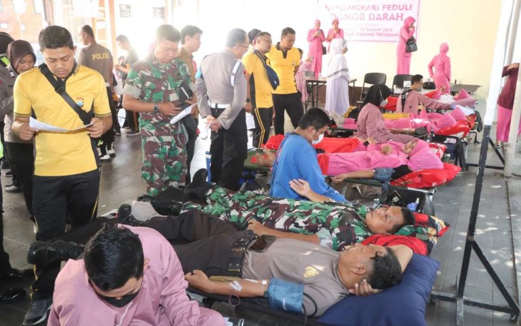 Donor darah prajurit Kodim 0806/Trenggalek 