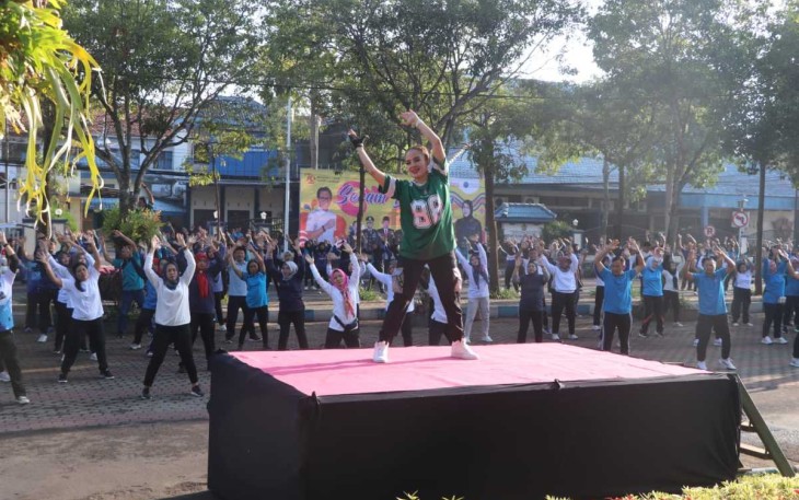 Olahraga bersama Pj Bupati Tulungagung 