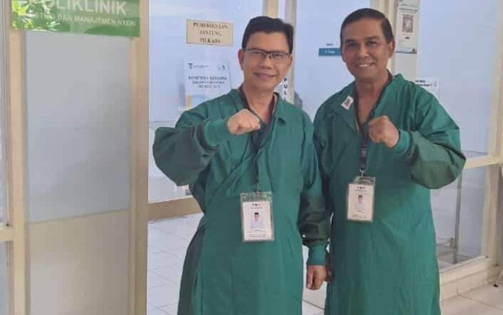 Paslon Mustafi Ibrahim - Hanasri mengikuti tes kesehatan di RSUZA