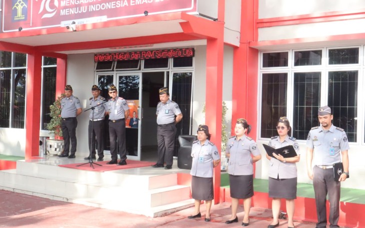 Lapas Pancur Batu Gelar Apel Pagi di Pimpin Kalapas