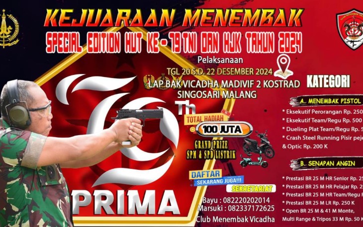 Kejuaraan Menembak Nasional Pangdivif 2 Cup Tahun 2024