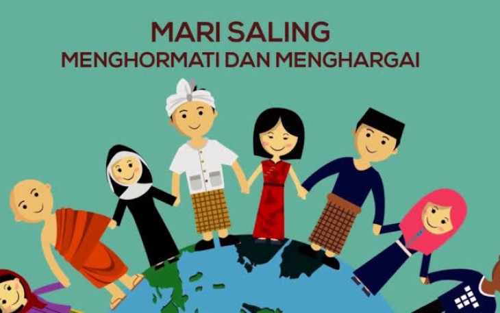 Ilustrasi persatuan dan kesatuan mewujudkan Indonesia Emas 2045