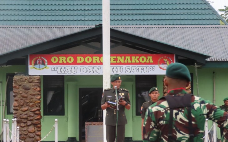 Kodim 1710/Mimika saat Gelar Upacara Peringatan Hari Juang TNI AD Ke-79