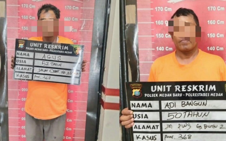 Dua Pria Terlibat Pemerasan Diamankan Unit Reskrim Polsek Medan Baru