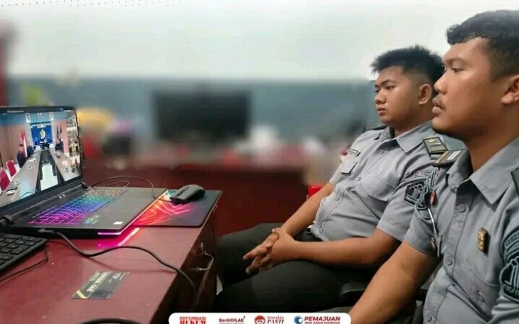 Jelang Nataru Rutan Pangkalan Brandan Ikuti Arahan Dirpamintel Secara Virtual.