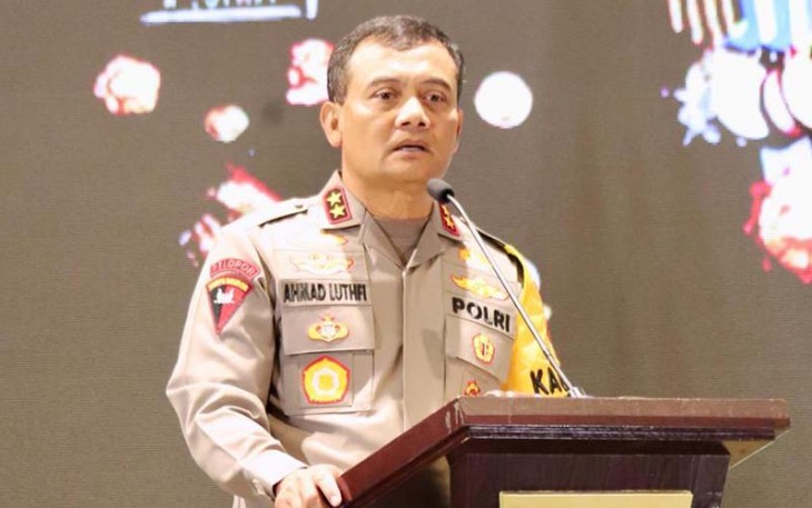 Kapolda Jateng Irjen Pol Ahmad Luthfi saat Rapat Koordinasi Tahap Inti Pemilihan Umum Tahun 2024 dalam rangka Cek, Ricek, Cros Chek dan  Final Cek Pengamanan Pemilu 2024 di Hotel Griya Persada, Kab. Semarang, Senin (5/2/2024).
