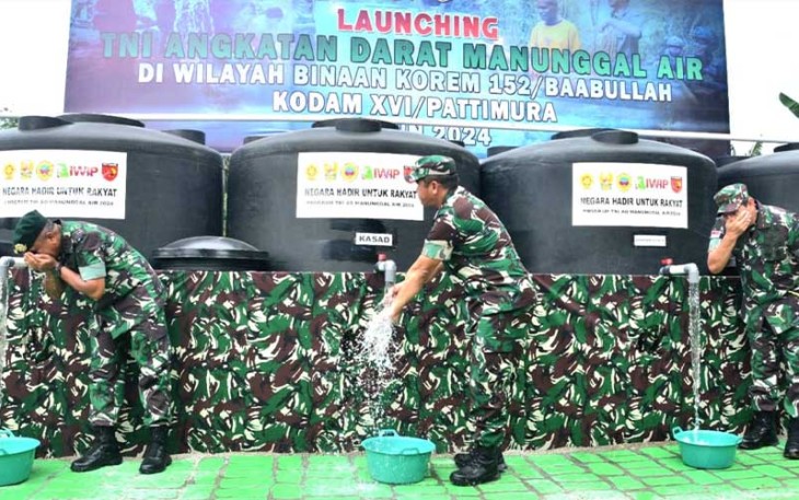 Kasad Jenderal TNI Maruli Simanjuntak, M.Sc., di Desa Yendelo, Kecamatan Patani Utara, Kabupaten Halmahera Tengah, Maluku Utara, Selasa (6/2/2024).
