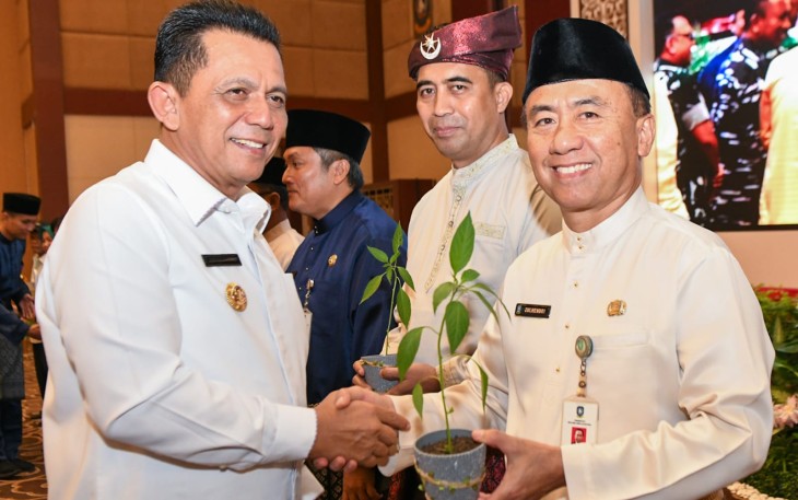 Gubernur Kepulauan Riau Ansar Ahmad di Aula Wan Seri Beni, Dompak, Jum'at (07/06).