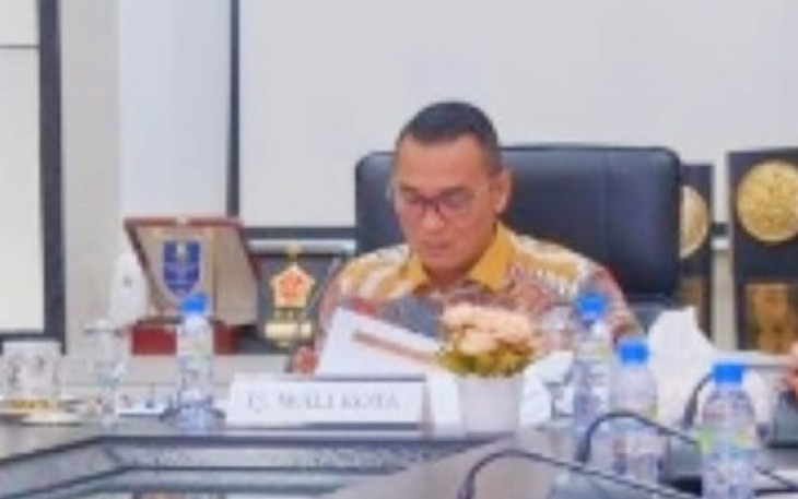 Pj. Wali Kota Andri saat Ikuti Rakor Bersama Mendagri