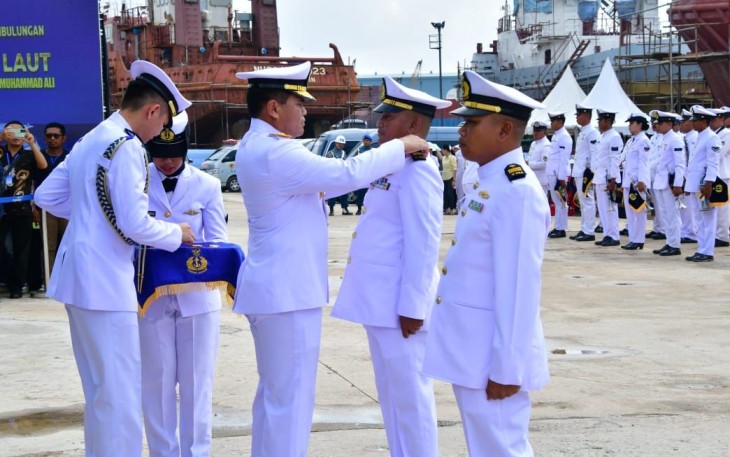 Delivery Ceremony dipimpin langsung oleh Kepala Staf TNI Angkatan Laut (Kasal) Laksamana TNI Dr. Muhammad Ali di galangan kapal PT. Citra Shipyard, Kepulauan Riau, Batam, pada Jumat (16/02).