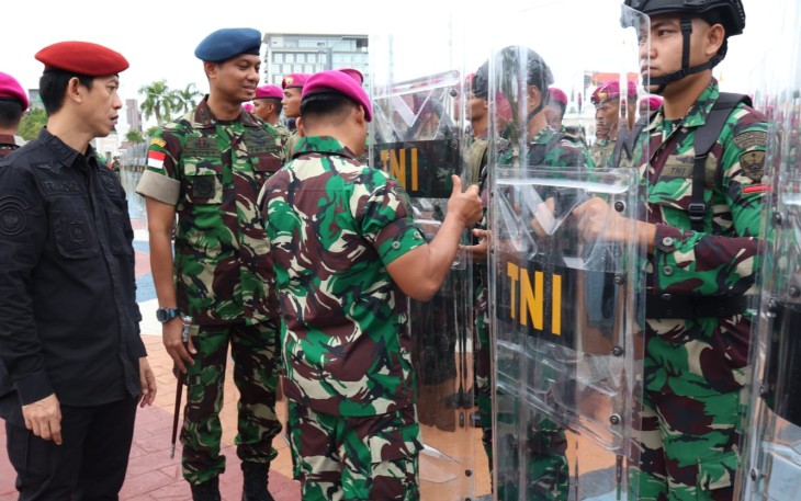 Danlanud Hang Nadim saat hadiri Apel Gelar Pasukan Pengamanan Pemilu 2024