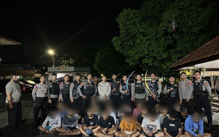 Sejumlah remaja saat diamankan 