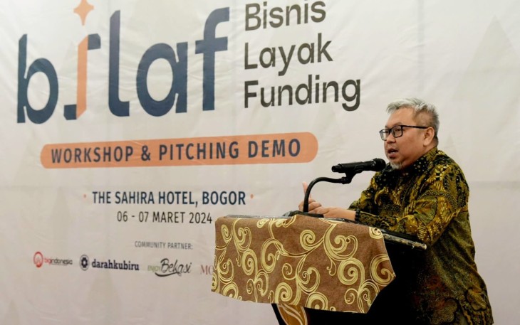  Workshop dan Pitching Demo Bisnis Layak Funding (BisLaf) di Bogor, Kamis (7/3/2024)