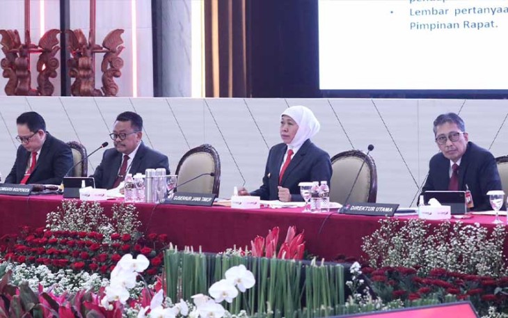 Rapat Umum Pemegang Saham (RUPS) Tahunan Tahun Buku 2023. Acara tersebut dihelat di Ruang Bromo, Bank Jatim Kantor Pusat Surabaya pada hari Rabu (7/2). 