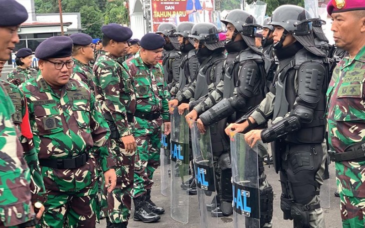 Apel Gelar Pasukan Kesiapan Pengamanan Pemilu 2024 Wilayah Sulut
