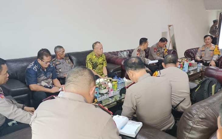 Kapolrestabes Medan saat Rapat Anev dan Coffee Morning Bersama PJU