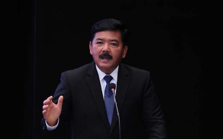 Menteri Hadi saat Pidato Ilmiah di FT UGM Yogyakarta, berlangsung di Auditorium Prof Roosseno FT UGM, Kabupaten Sleman, Provinsi D.I. Yogyakarta, Sabtu (17/02/2024).