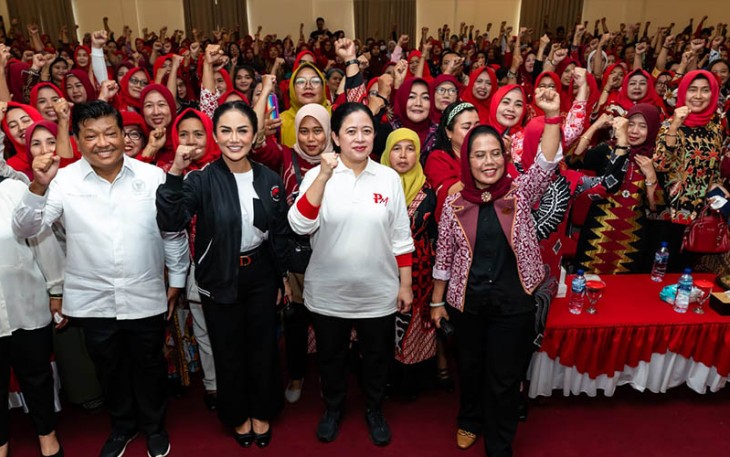 Ketua DPR RI Puan Maharani saat ‘Temu Dulur’ di Malang, Sabtu (20/1/2024).