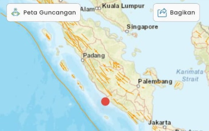 Peta guncangan. BMKG
