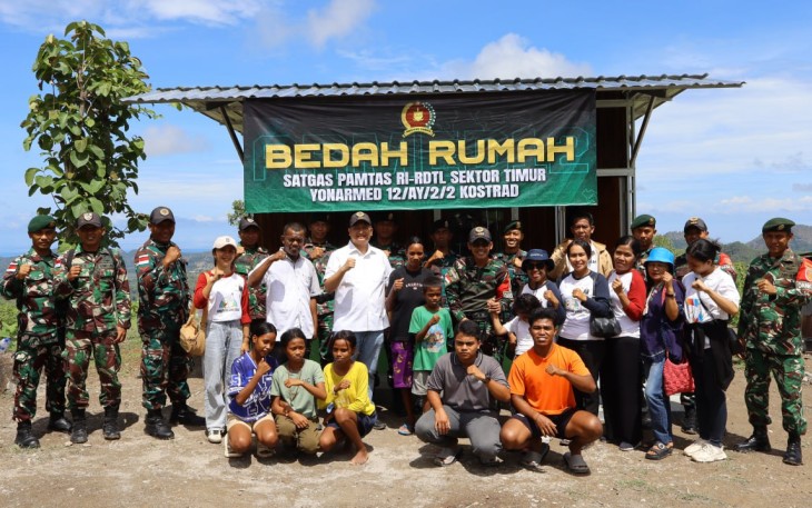 Satgas Yonarmed 12 Hadirkan Rumah Layak bagi Warga Dusun Surama