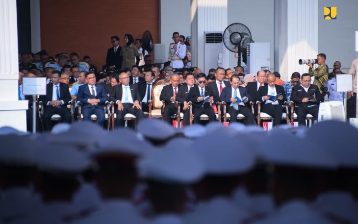 Menteri Pekerjaan Umum Dody Hanggodo menghadiri Peresmian Kampus Bhinneka Tunggal Ika, Universitas Pertahanan di Sentul, Kabupaten Bogor, Jawa Barat, Rabu (11/6/2025).