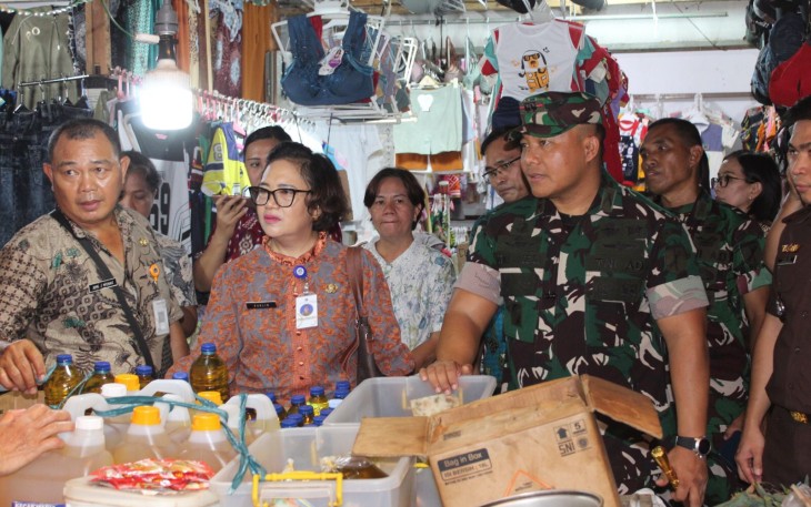 Dandim 1310/Bitung Bersama Pemkot Bitung Sidak Pasar 