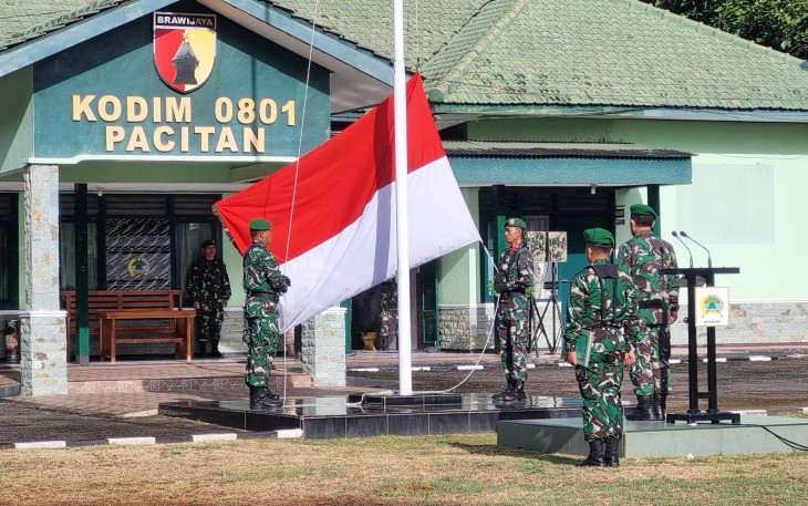 Kodim 0801/Pacitan Gelar Upacara Bendera 17-an