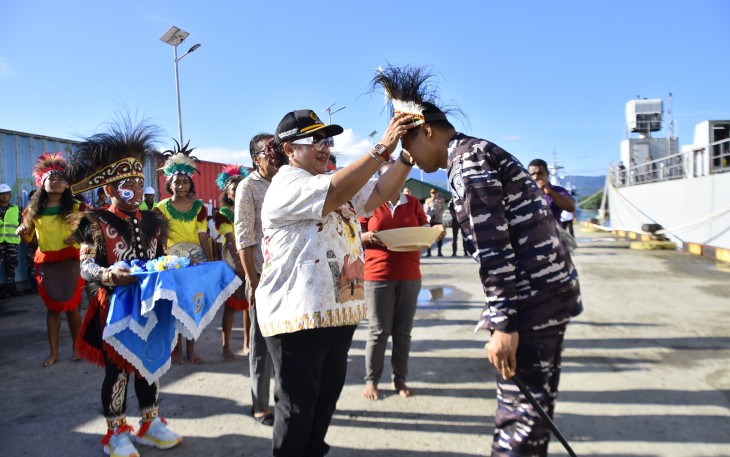 Satgas Trisila-25 Disambut Meriah di Nabire