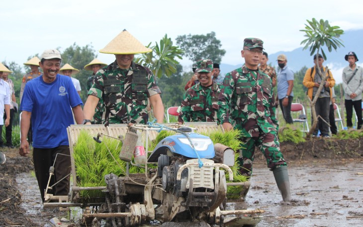 Dandim Tulungagung Bersama Forkopimda Gelar Demplot Padi di Ngantru