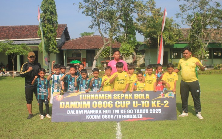 Serunya Dandim Cup U-10 di Trenggalek, Semangat HUT TNI ke-80 Hidup di Lapangan Makodim 0806