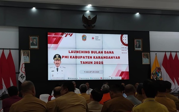 Launching Bulan Dana PMI 2025, di Rumah Dinas Bupati Karanganyar pada Senin (11/8/2025).