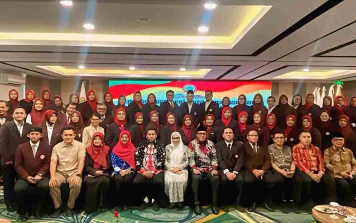 Foto bersama usai pelantikan pengurus Dewan Pimpinan Daerah (DPD) Persatuan Perawat Nasional Indonesia (PPNI) Kota Tanjungpinang periode 2025-2030.