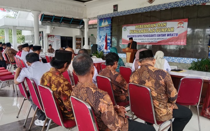 Danramil 0801/11 Donorojo Hadiri Pelantikan BPD Donorojo