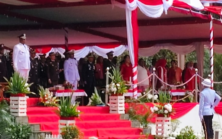 Upacara Peringatan HUT Ke-80 RI di Kantor Pusat Pemerintahan Kabupaten Mimika