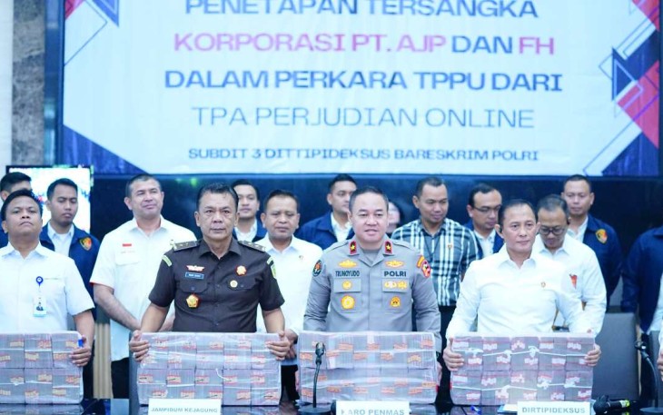 Konferensi pers terkait TPPU judi online di Jakarta, Kamis (16/1)