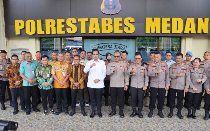 Kapolrestabes Medan Poto Bersama Walikota Usai Kunjungan Pembahasan Sitkamtibmas