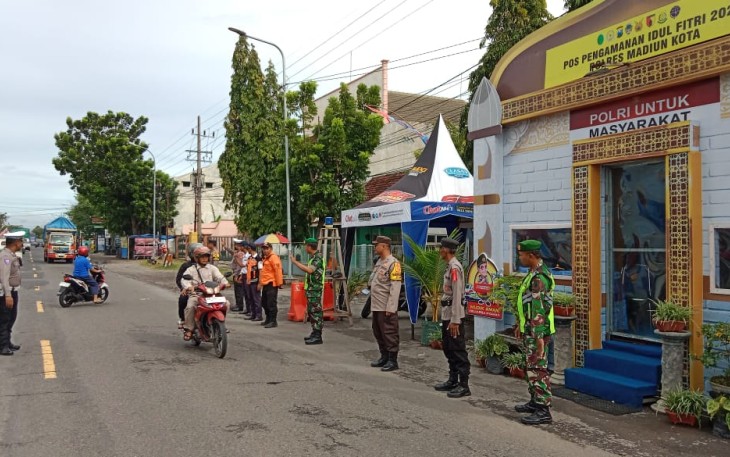 Kodim 0803/Madiun Bersama Polres dan Instansi Gelar Pengamanan Arus Mudik dan Balik Idul Fitri 