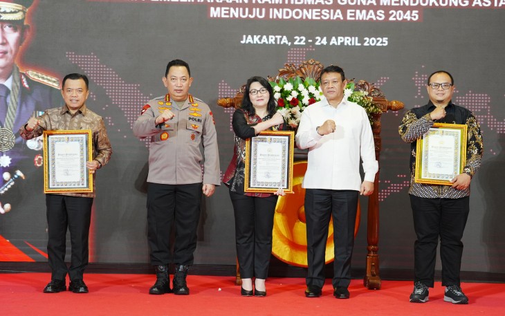 Kapolri Jenderal Listyo Sigit Prabowo membuka Rapat Kerja Teknis (Rakernis) Detasemen Khusus 88 Anti Teror (AT) Polri di Auditorium PTIK, pada Selasa (22/4)