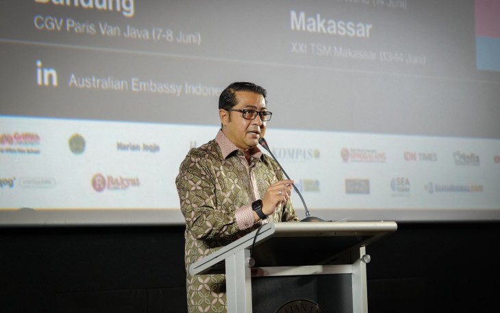 Menekraf Teuku Riefky yakini Festival Sinema Australia Indonesia (FSAI) jadi wadah kolaborasi budaya dan dorong kemajuan industri film nasional, CGV Pacific Place, Jakarta, Jumat (9/5/2025)