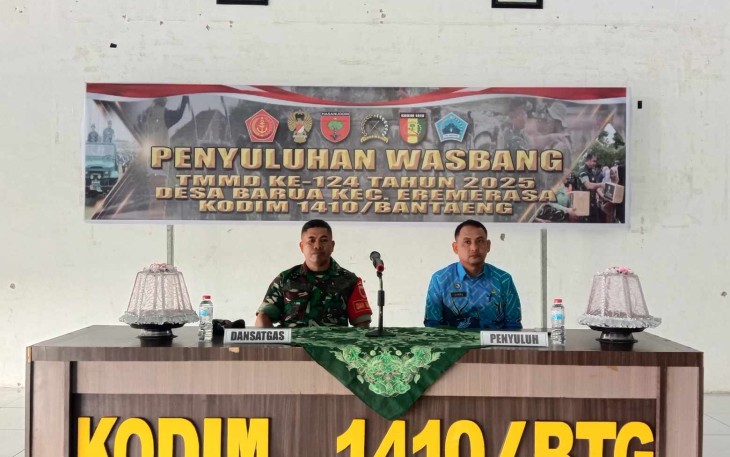 Penyuluhan wasbang di lokasi TMMD Kodim Bantaeng 