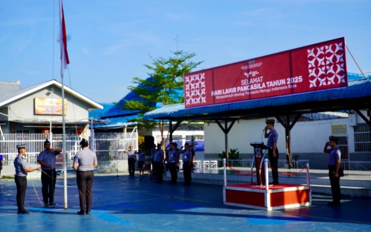 Rutan Kelas I Medan Laksanakan Upacara Peringatan Hari Lahir Pancasila.