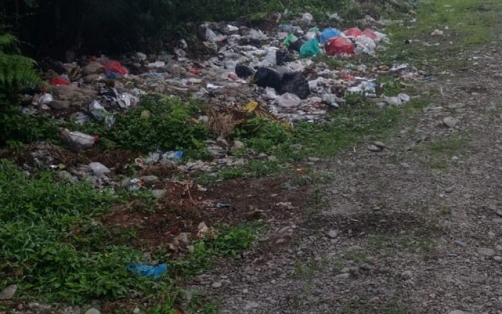 Warga Geram Sampah Berserakan di Pinggir Jalan bypass Tampuniak Lubuk Sikaping