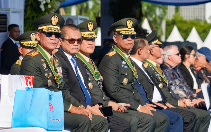 Panglima Kostrad (Pangkostrad) Letjen TNI Mohammad Fadjar, MPICT., menghadiri upacara peringatan Hari Ulang Tahun (HUT) ke-79 Bhayangkara yang diselenggarakan di Jakarta, Selasa (1/7/2025)