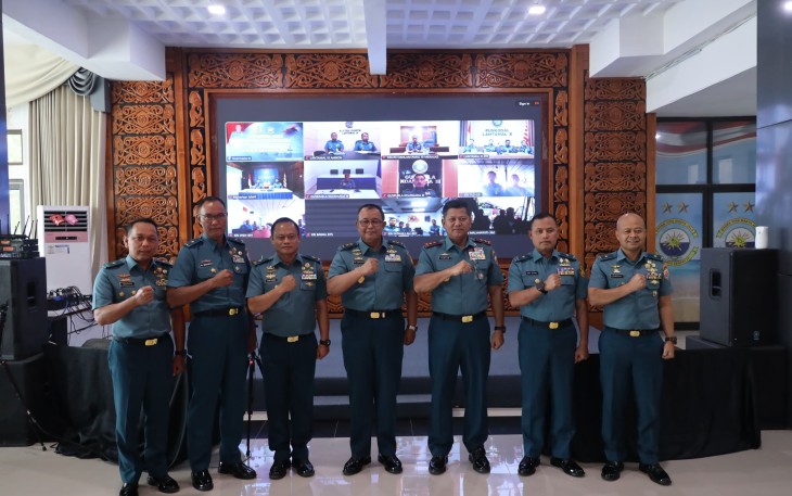 Komando Armada III (Koarmada III) menerima kunjungan kerja dari Asisten Logistik (Aslog) Kepala Staf Angkatan Laut (Kasal) Laksamana Muda TNI Eko Sunarjanto di Markas Koarmada III, Katapop, Kabupaten Sorong
