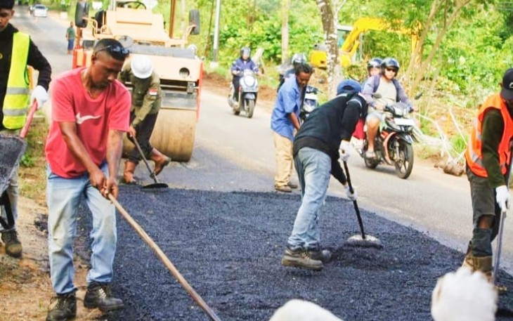 Pemprov Kepri Laksanakan Perbaikan Jalan Nusantara KM 13 Tanjungpinang-Kijang