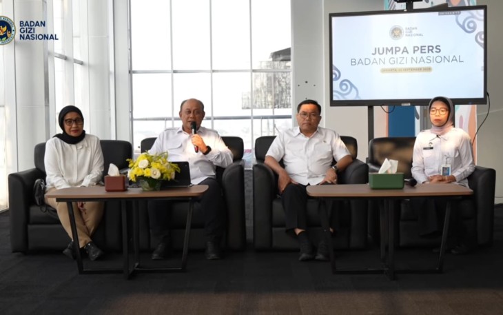 Kepala BGN Dadan Hindayana saat memberikan keterangan pers di Jakarta, Senin (22/9)