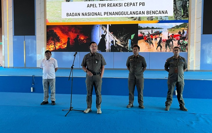 Badan Nasional Penanggulangan Bencana (BNPB) memberikan pembekalan kepada Tim Reaksi Cepat (TRC) Penanggulangan Bencana di Aula Sutopo Purwo Nugroho, Graha BNPB, Jakarta, Selasa (24/9) 