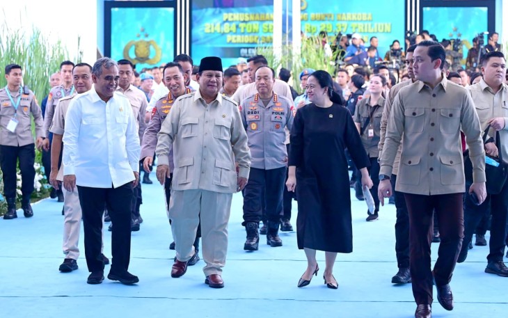 Ketua DPR RI Puan Maharani Menghadiri Pemusnahan 214 Ton Narkoba