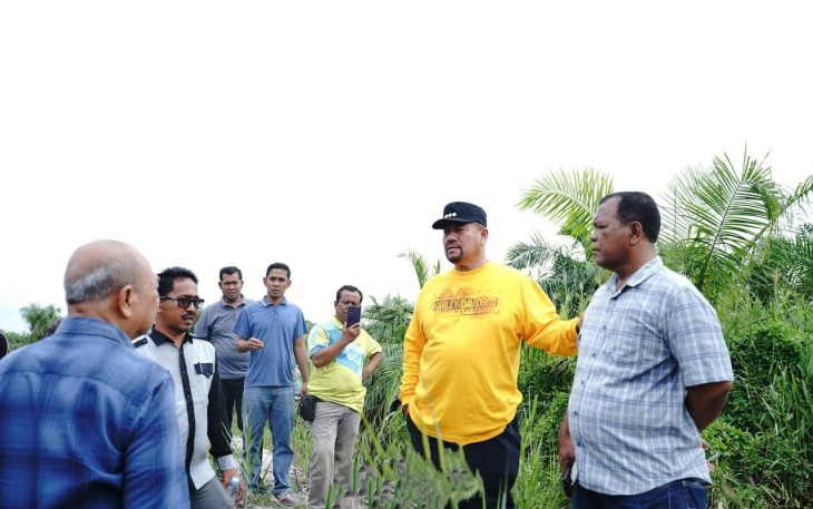 Bupati Batu Bara Tinjau Alur Sungai Tertutup di Medang Deras